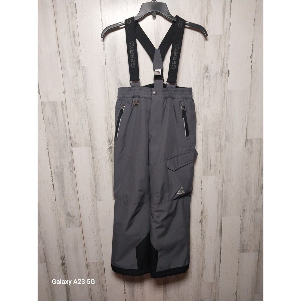 Gerry Youth Performance Snow Pants With Removable Suspenders Gray M 10/12